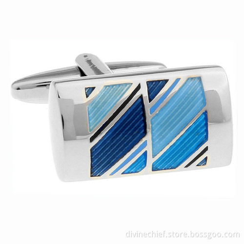 High Quality Enamel Cufflinks Custom Copper/Silver/Stainless Steel Men Cufflinks